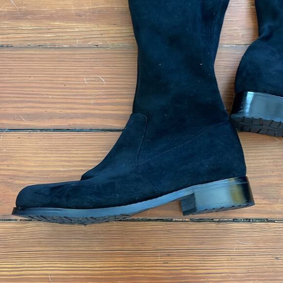 Stuart Weitzman Lowland suede stretch over the knee OTK black boots sz 39 - Picture 3 of 8